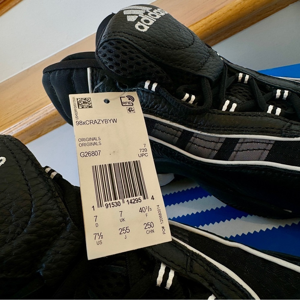 NWT Adidas Never Made 98 X Crazy BYW in black / white sneakers - Picture 9 of 13